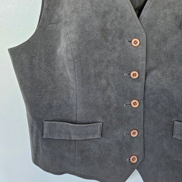 *Vintage* Faux-Suede Vest - Small/Medium - Grey - Picture 3 of 3